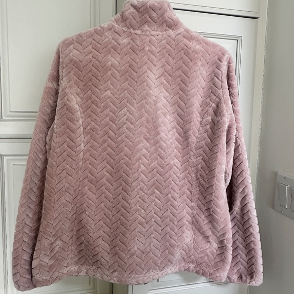 Womens Cozy Fleece Jacket L Large Dusty Rose NICE! - Picture 2 of 2